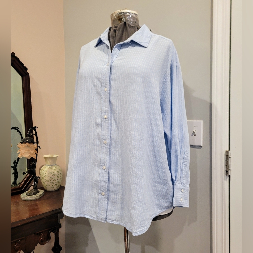 NWT 1X Rafaella Linen/Viscose Blouse